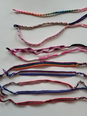10 Friendship Bracelets Braided and Woven Mixed lot